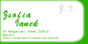 zsofia vanek business card